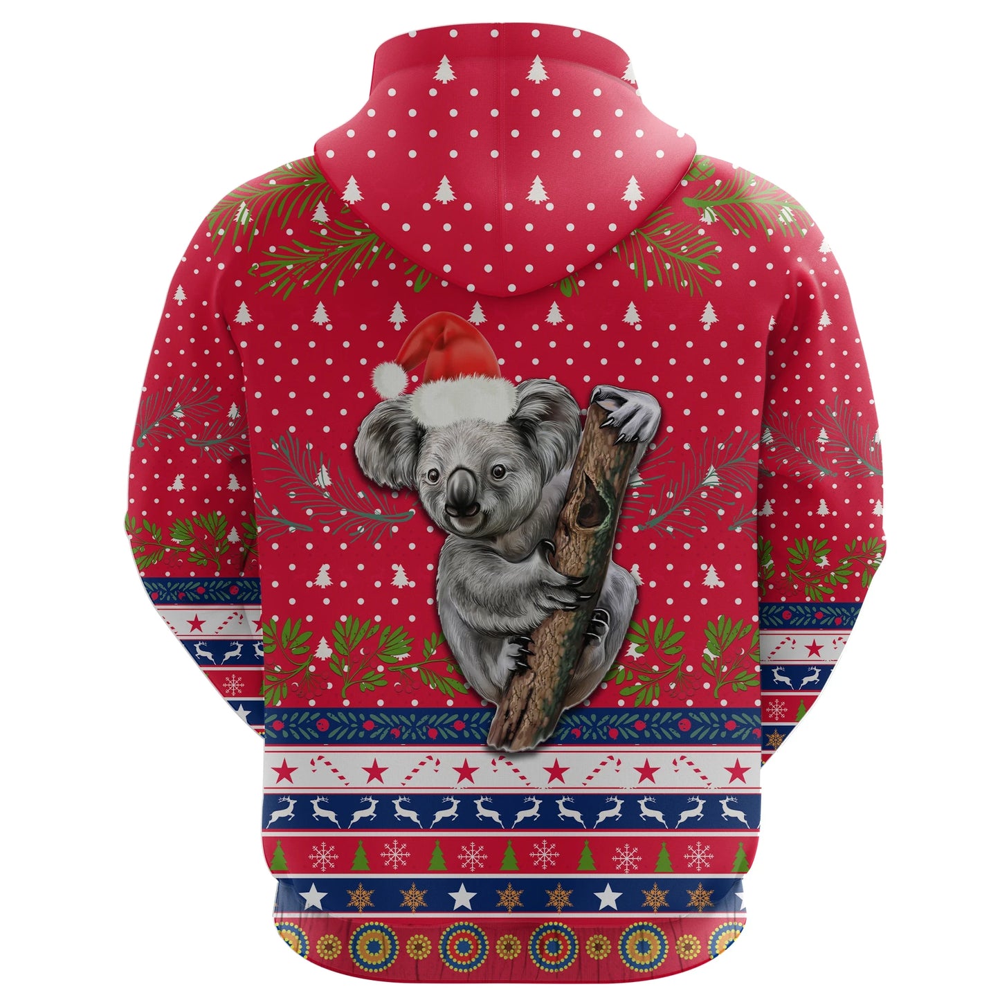 Australia Christmas Aboriginal Zip Hoodie Koala Version