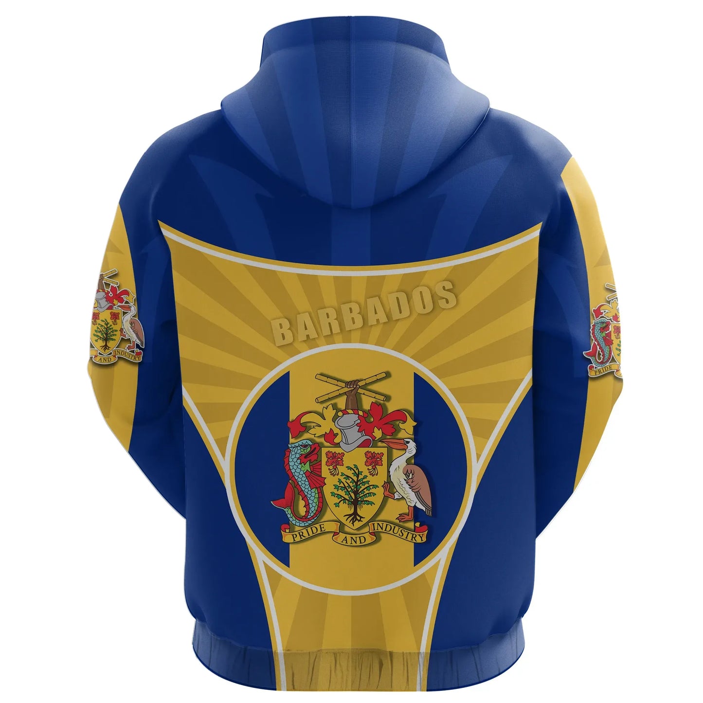 Barbados Zip Hoodie Circle Stripes Flag Proud Version