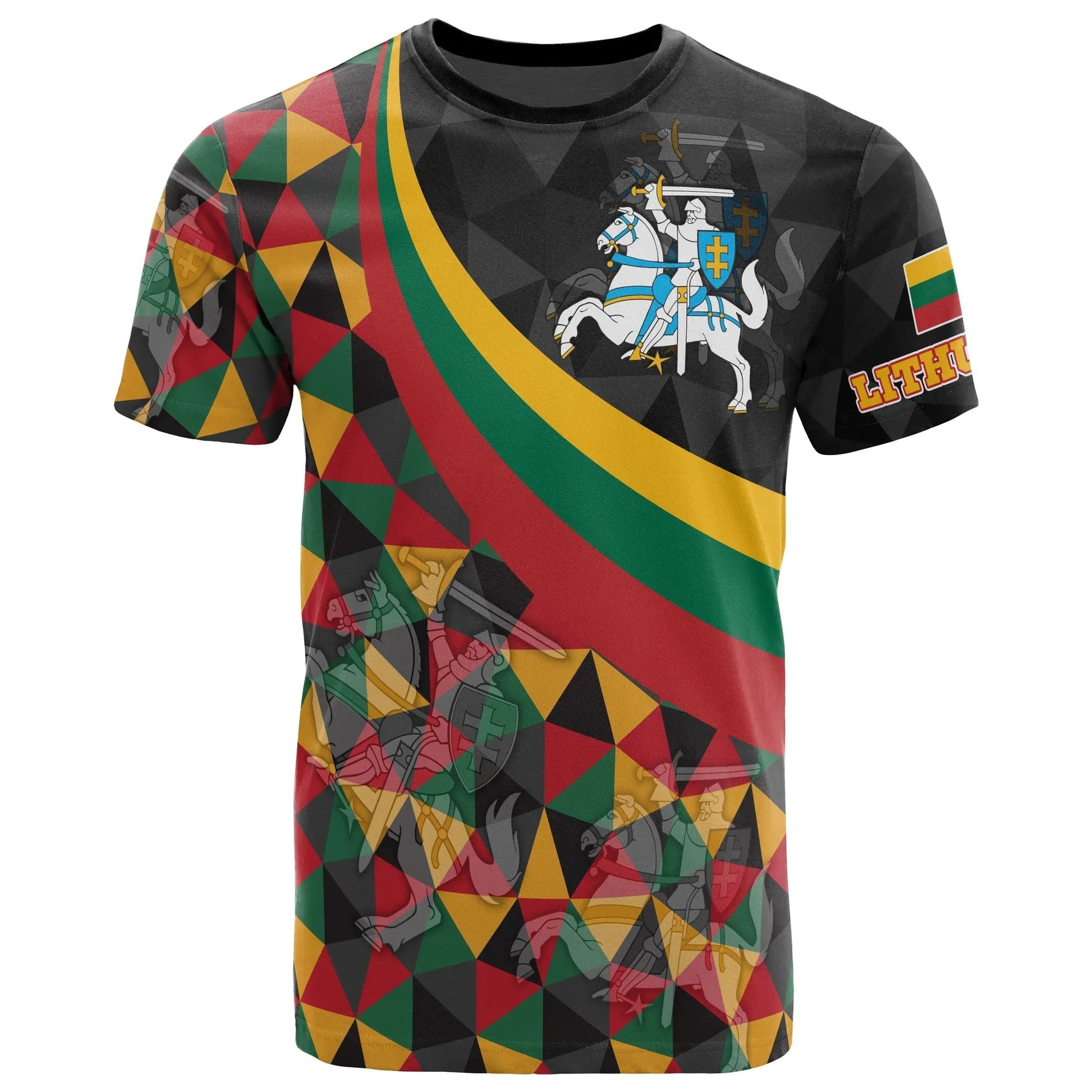 Lithuania T Shirt Lithuania Coat Of Arms with Flag Color 18