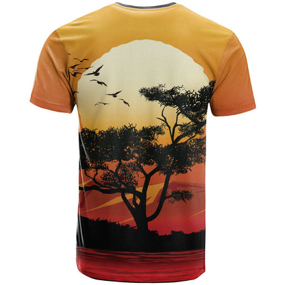 Australia T Shirts Sunset And Tree In Australia