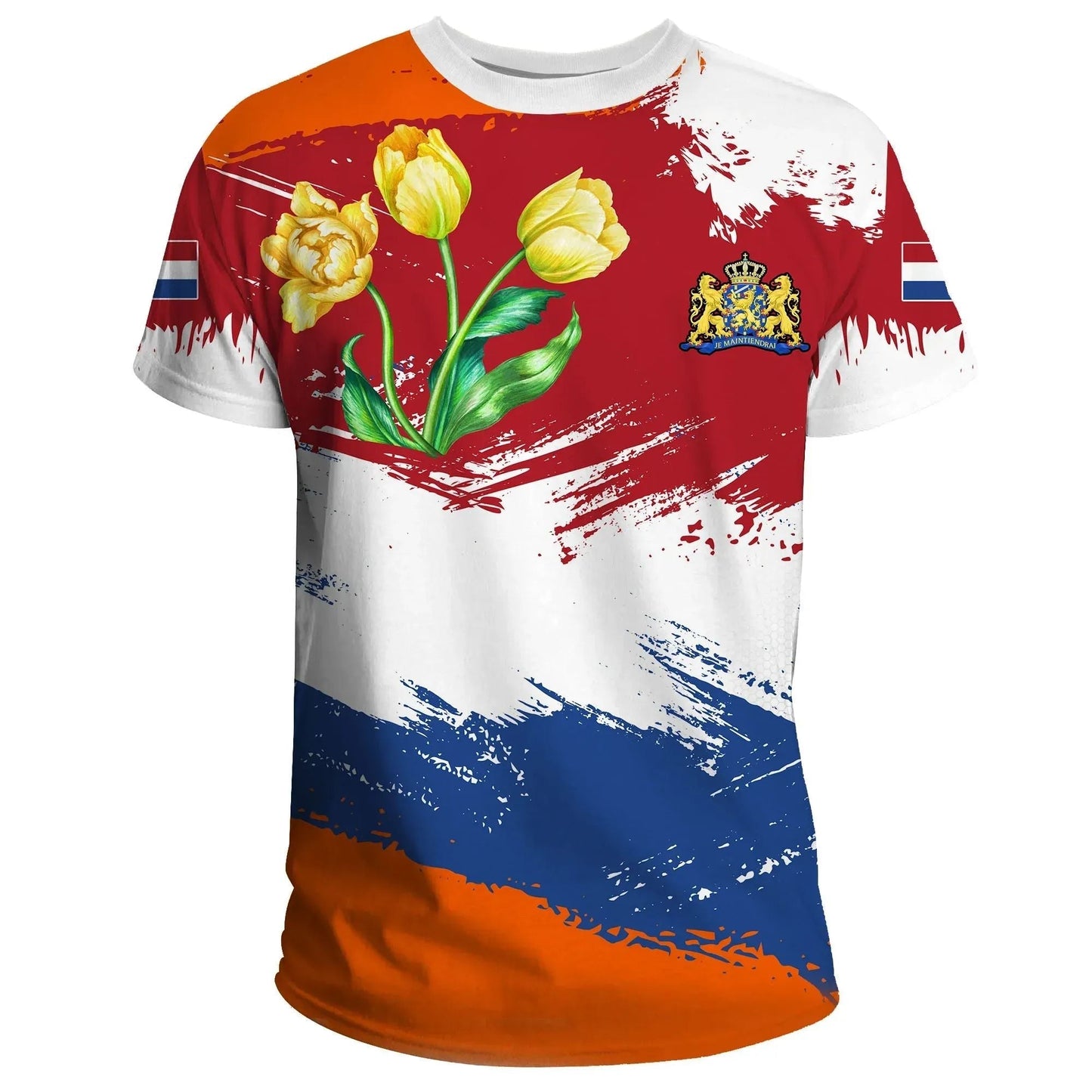 Netherlands T Shirt Netherlands Flag Brush