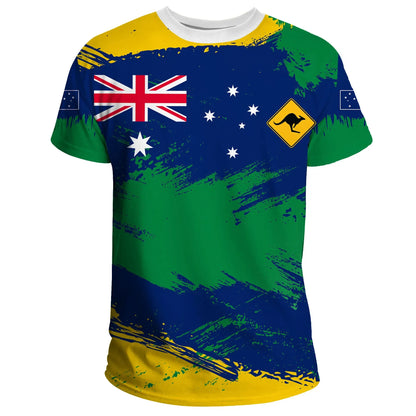 Australian T Shirts Australian Flag Brush