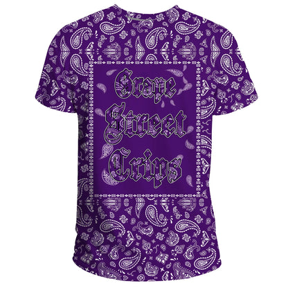 Grape Street Crips T-Shirt - Purple Bandana Unisex Printed Shirt
