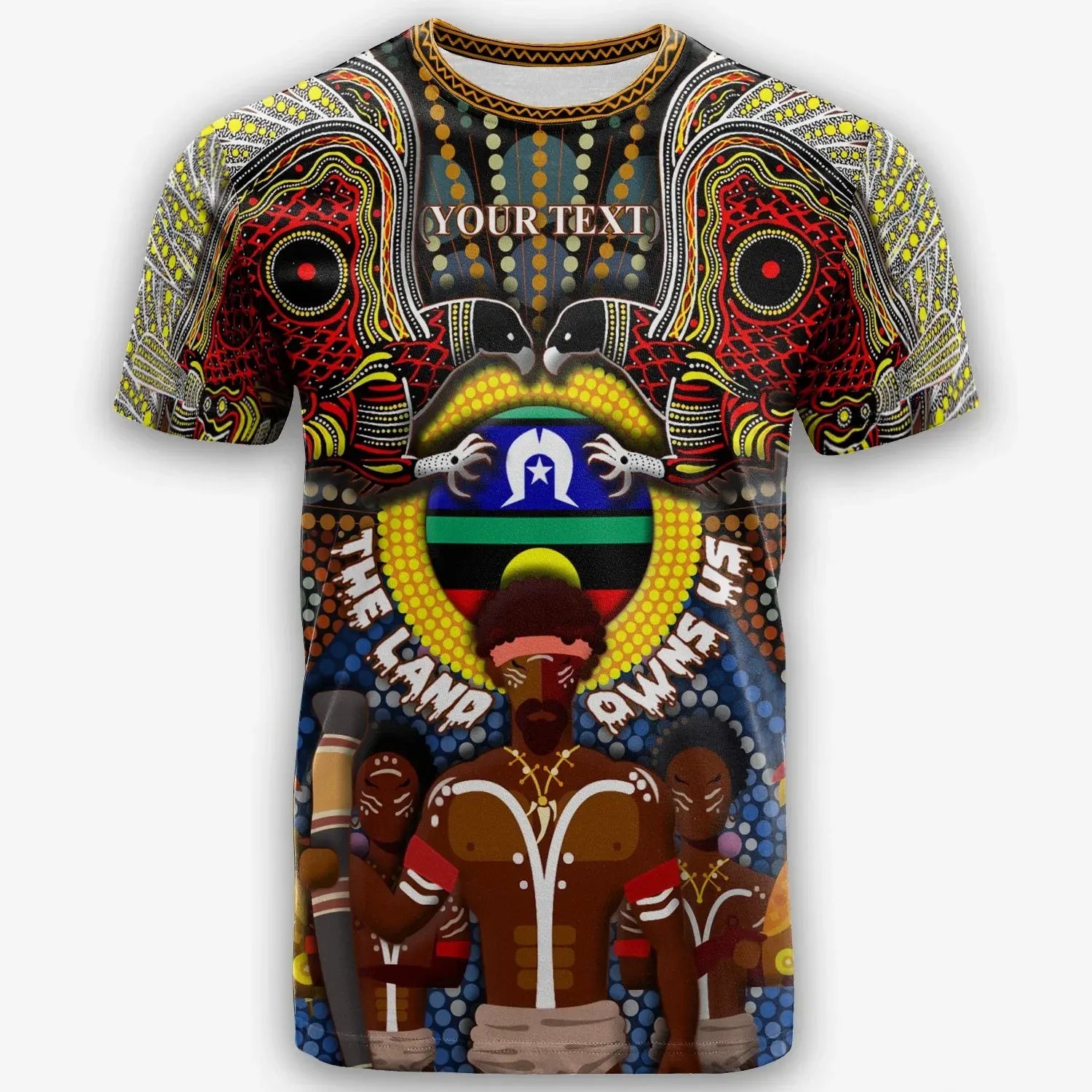 Custom Text Australia The Land Owns Us T Shirt
