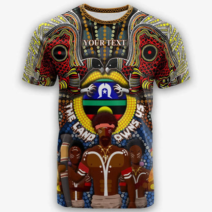 Custom Text Australia The Land Owns Us T Shirt