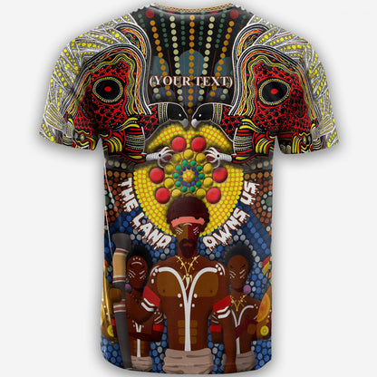 Custom Text Australia The Land Owns Us T Shirt