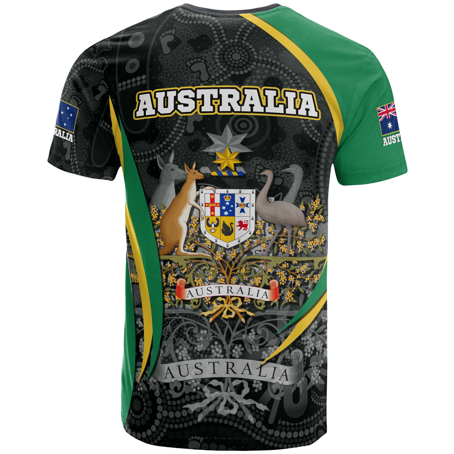 Australia T Shirt Australia Coat Of Arms T Shirt Aussie Spirit Green Unisex