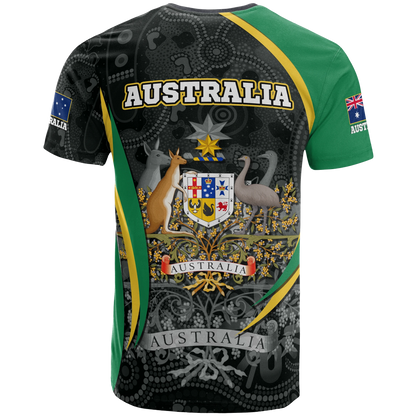 Australia T Shirt Australia Coat Of Arms T Shirt Aussie Spirit Green Unisex