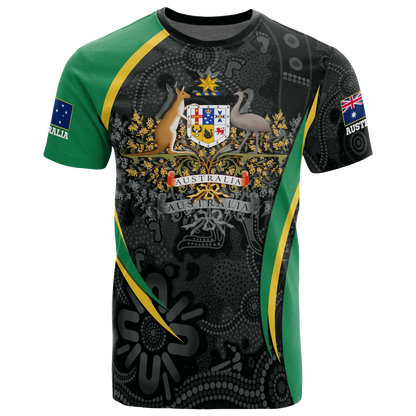 Australia T Shirt Australia Coat Of Arms T Shirt Aussie Spirit Green Unisex