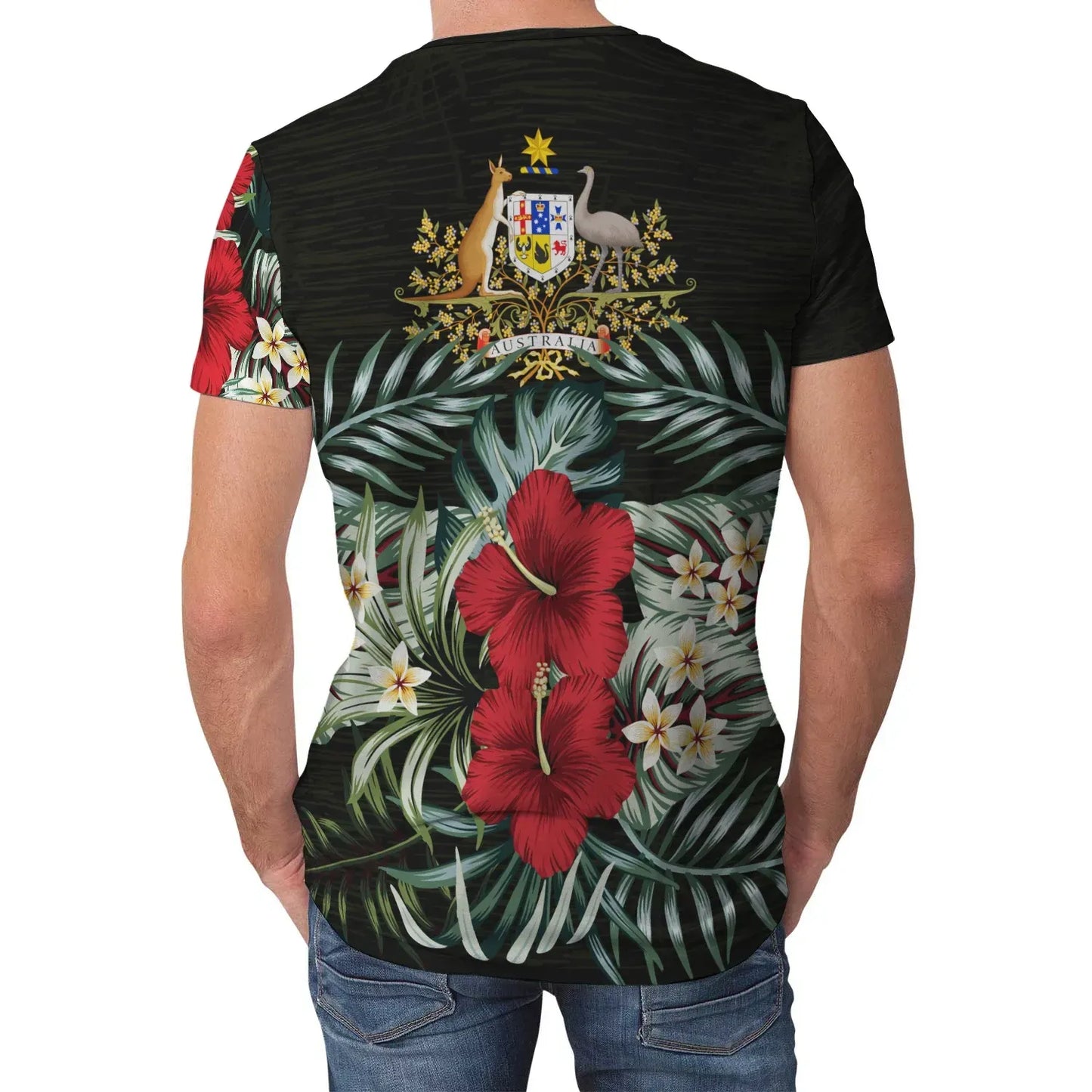 Australia T Shirt Hibiscus Men/Women
