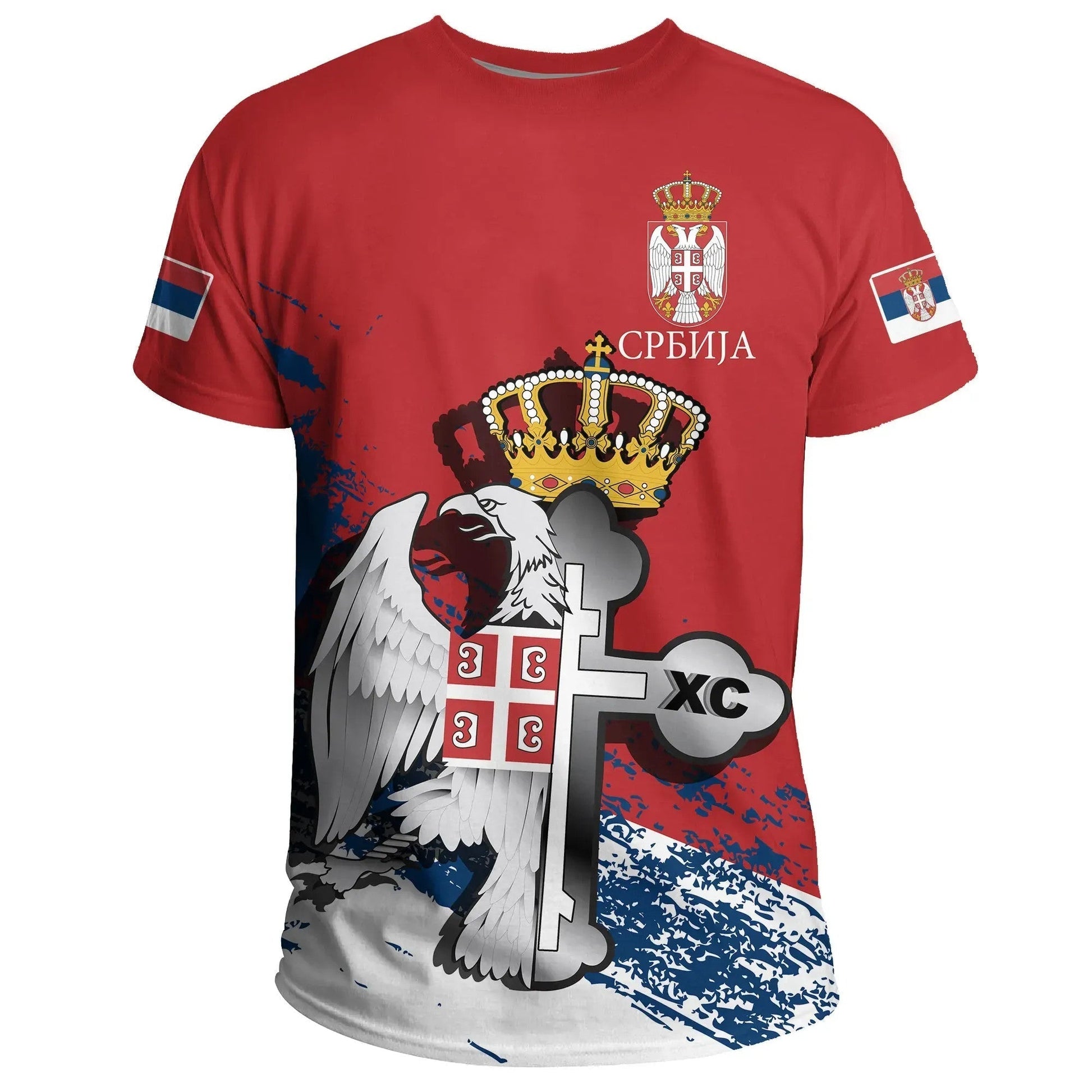 Serbia Special T Shirt Serbian Eagle / Orthodox Cross