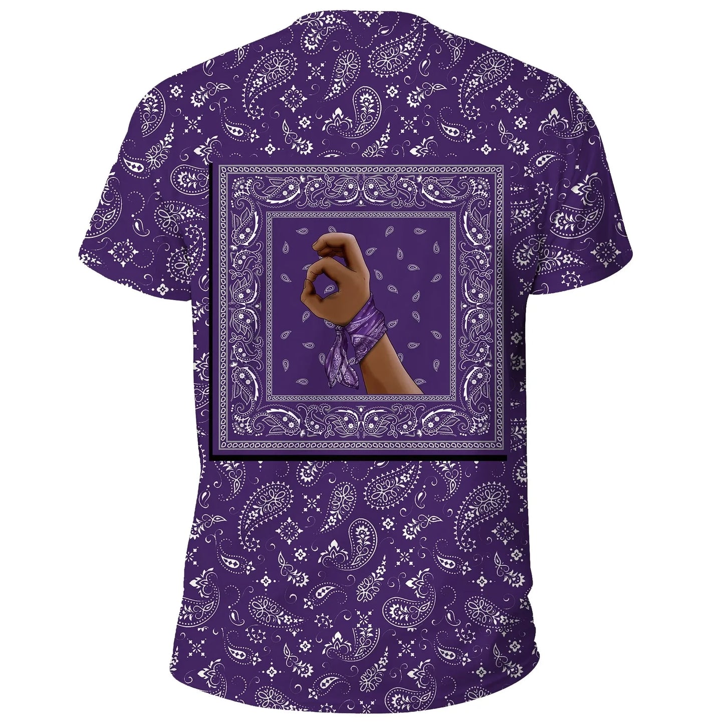 Grape Street Crips Gang T-Shirt - Purple Bandana Pattern Unisex Shirt