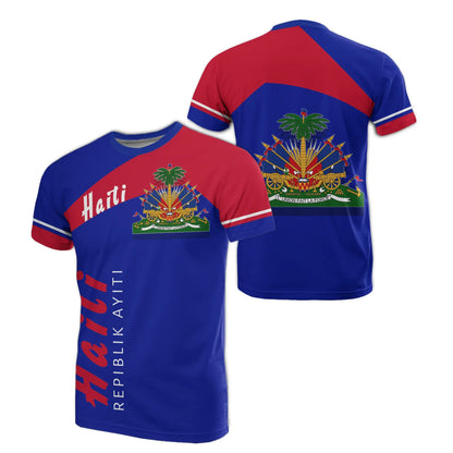 Haiti T Shirt Vera Style Haiti Coat of Arms Printed Shirt