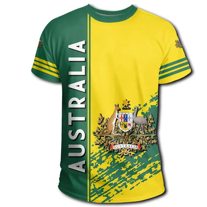 Australia Coat Of Arms T Shirt Quarter Style