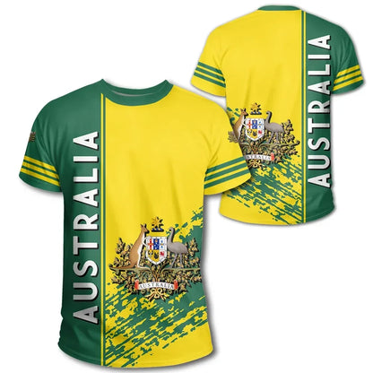Australia Coat Of Arms T Shirt Quarter Style