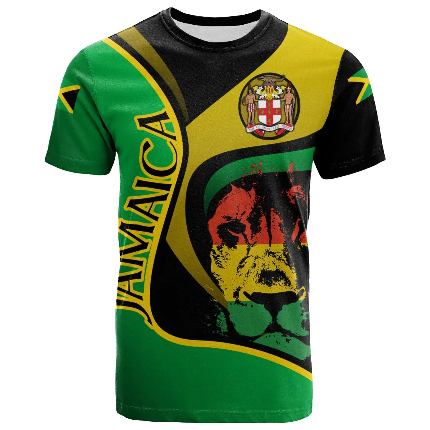 Jamaica T Shirt Jamaican Lion With Coat Of Arms
