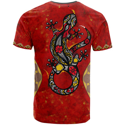 Aboriginal T Shirt, Lizard And Boomerang Patterns