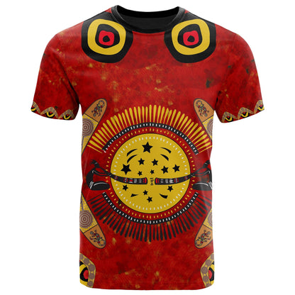 Aboriginal T Shirt, Lizard And Boomerang Patterns