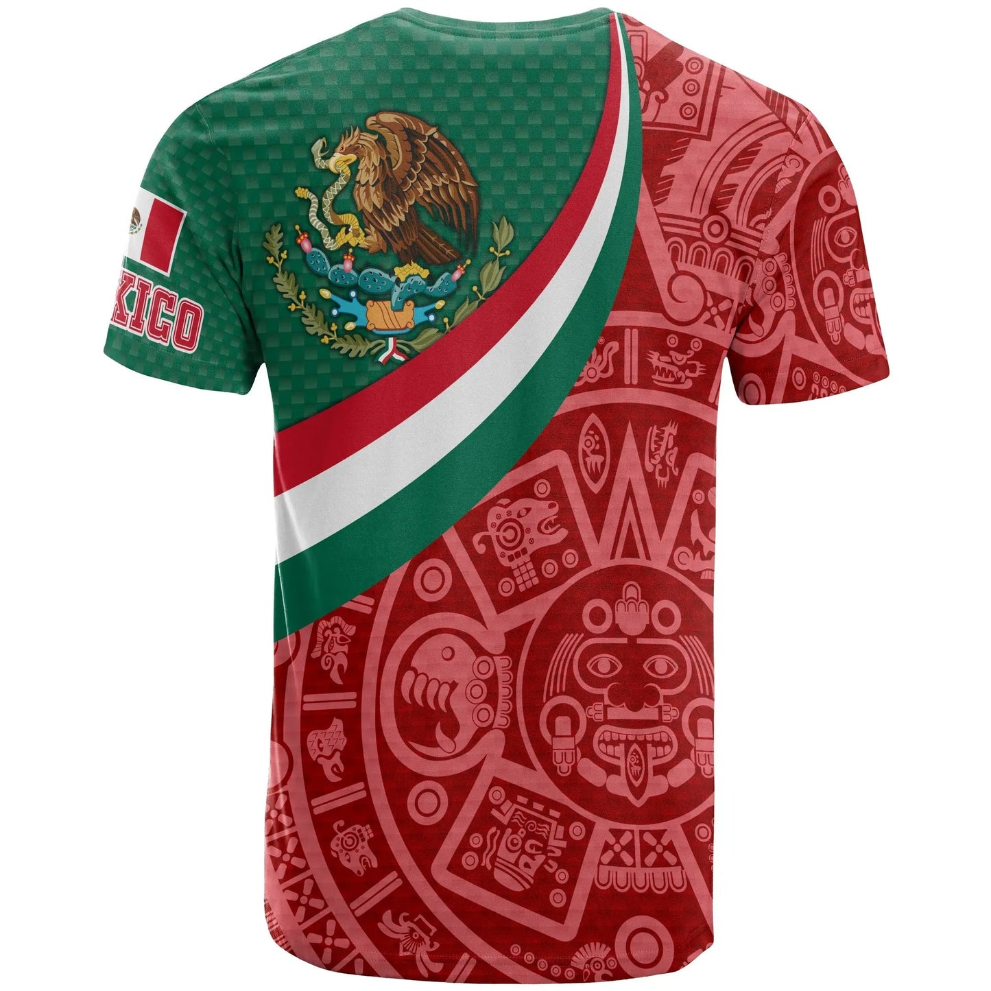 Mexico T Shirt Mexico Coat Of Arms With Aztec Patterns