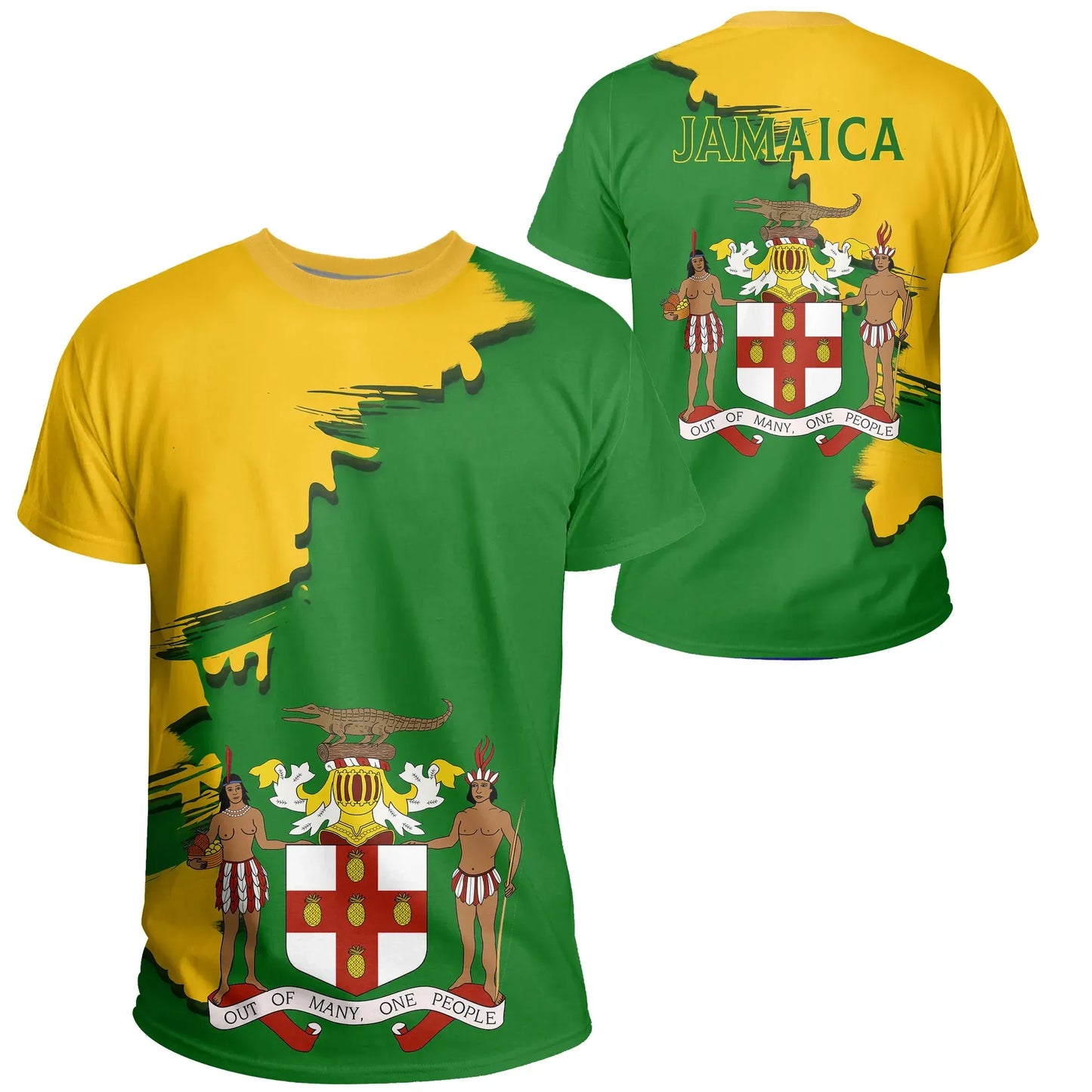 Jamaica Coat Of Arms Unique T Shirt Scratch Style