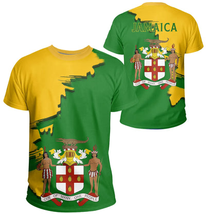 Jamaica Coat Of Arms Unique T Shirt Scratch Style