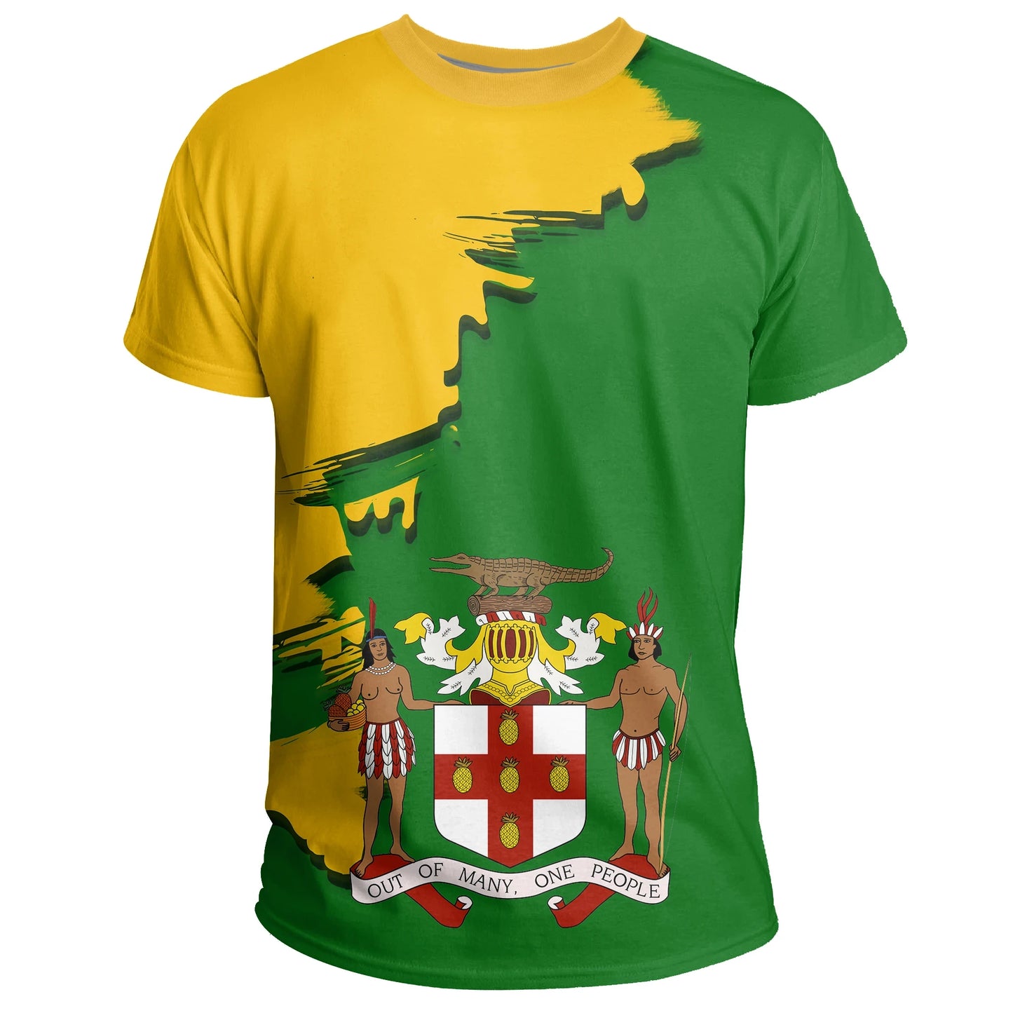 Jamaica Coat Of Arms Unique T Shirt Scratch Style