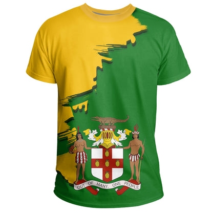 Jamaica Coat Of Arms Unique T Shirt Scratch Style