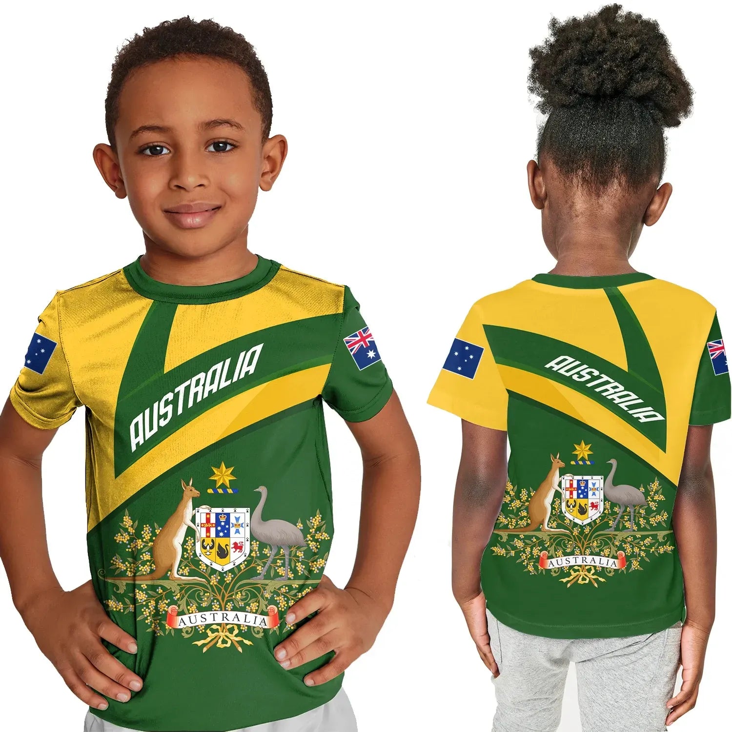 Australia T Shirt Kid, Australia Coat Of Arms Active Sport