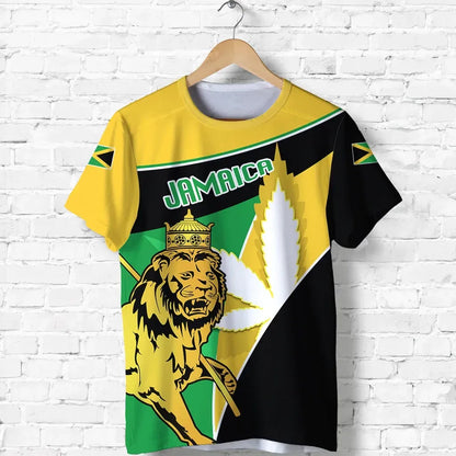 Jamaica Lion T Shirt Flag Version