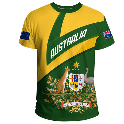 Australia T Shirt, Australia Coat Of Arms Active Sport