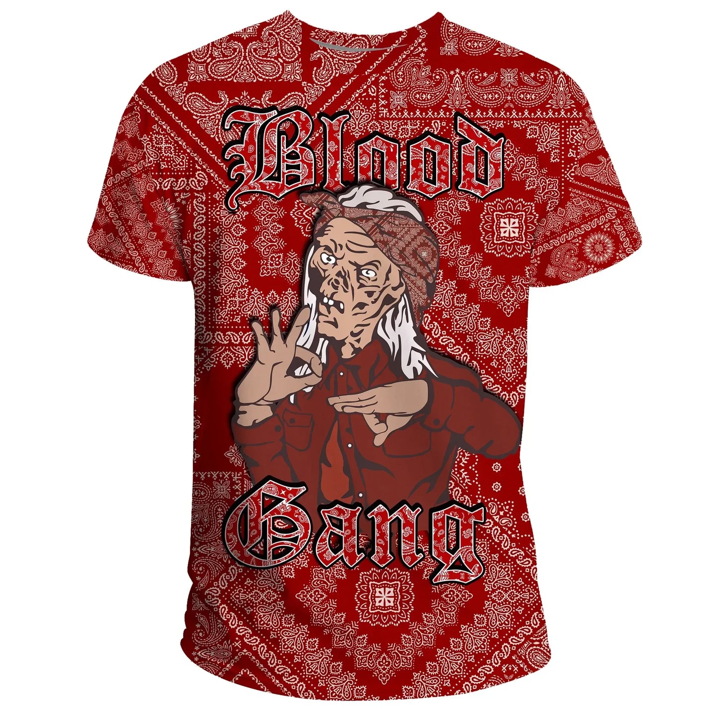 Blood Gang T-Shirt - Red Paisley Unisex Printed Shirt