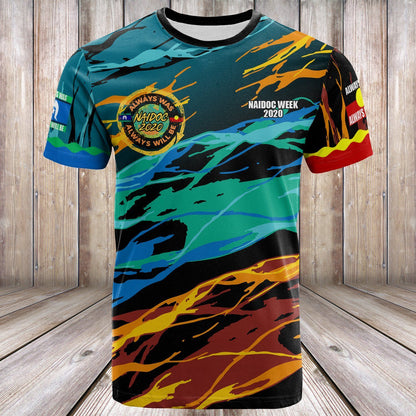 Custom Text Australia Aboriginal T Shirt Naidoc Always Was, Always Will Be