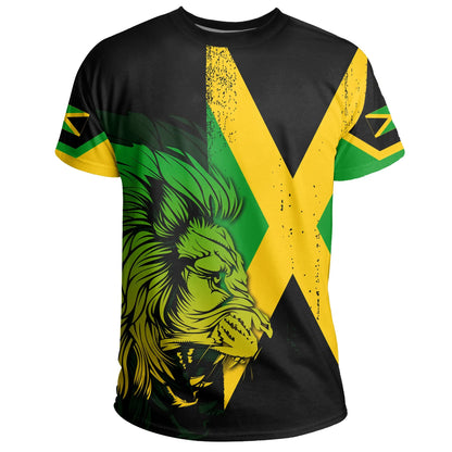 Jamaica Lion Flag And Coat Of Arm T Shirt
