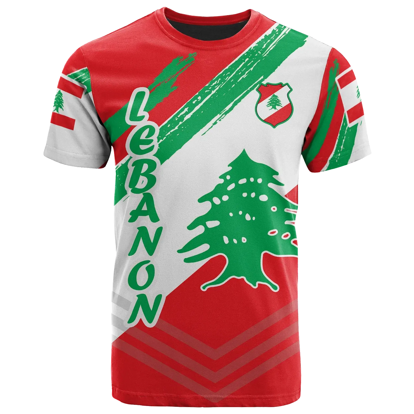 Lebanon Personalised T Shirt Lebanon Flag Polygon Style24