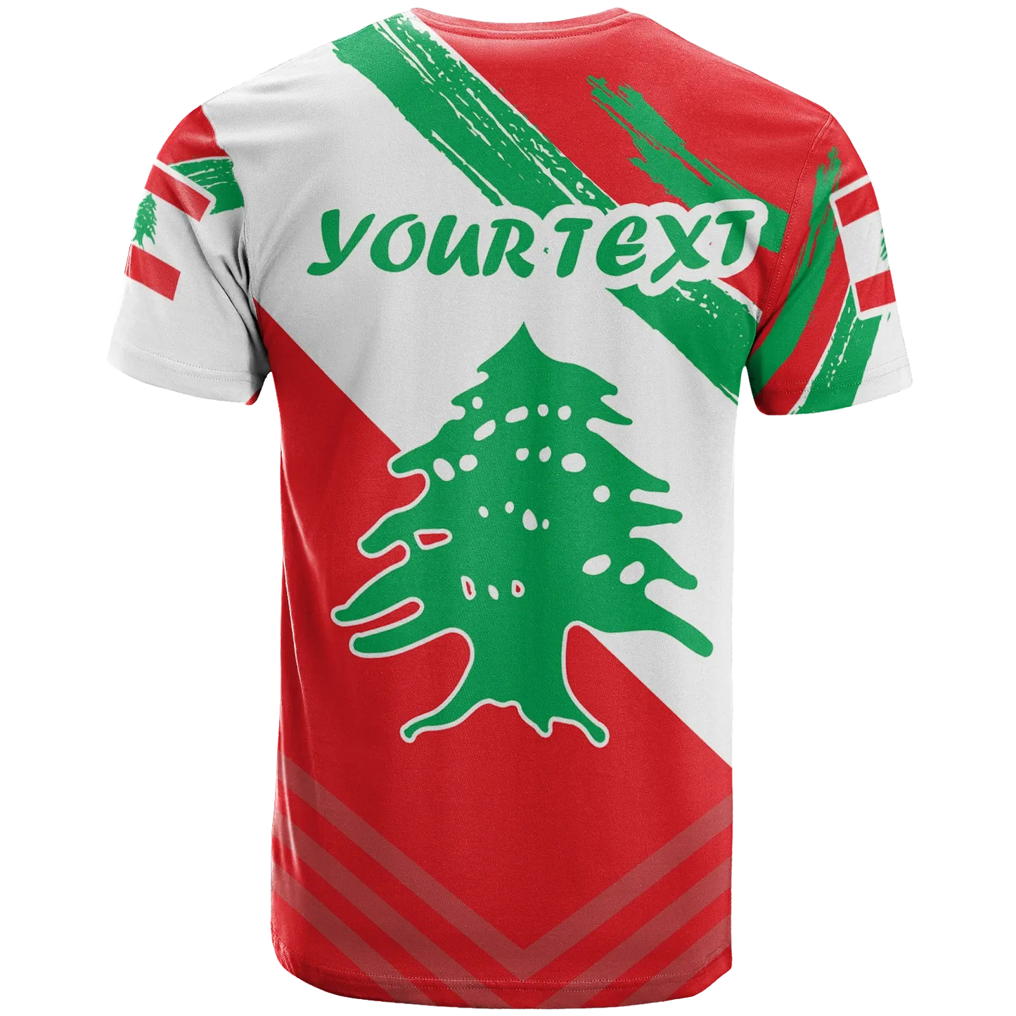 Lebanon Personalised T Shirt Lebanon Flag Polygon Style24