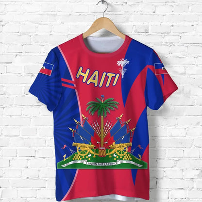 Coat Of Arms Haiti T Shirt Circle Stripes