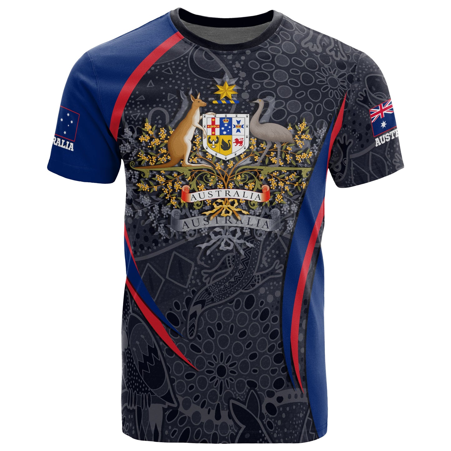 Custom Text Australia T Shirt, Australian Coat Of Arms Aussie Spirit