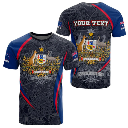 Custom Text Australia T Shirt, Australian Coat Of Arms Aussie Spirit