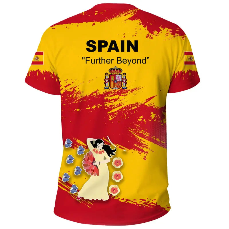 Spain T Shirt Spain Flag Brush