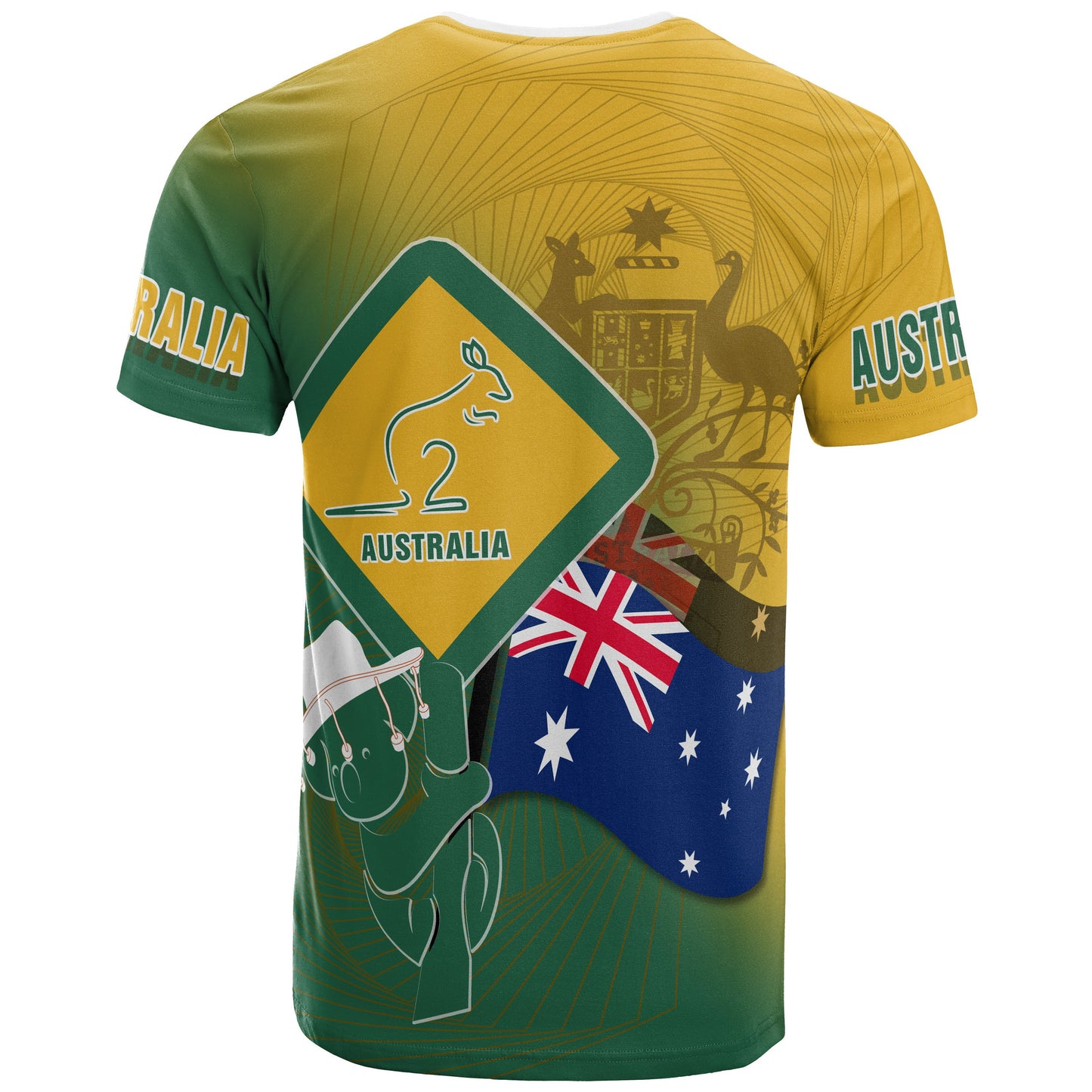 T Shirt Aus Flag And Coat Of Arms Shirt Kangaroo And Koala Sign Unisex
