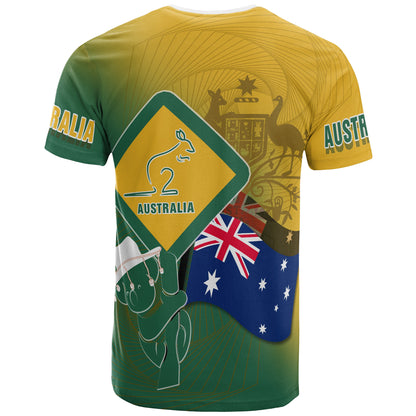 T Shirt Aus Flag And Coat Of Arms Shirt Kangaroo And Koala Sign Unisex