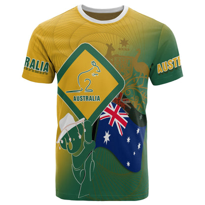 T Shirt Aus Flag And Coat Of Arms Shirt Kangaroo And Koala Sign Unisex