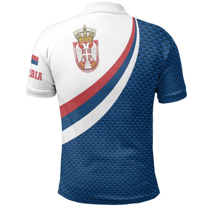 Serbia Polo Shirt Serbia Flag Blue