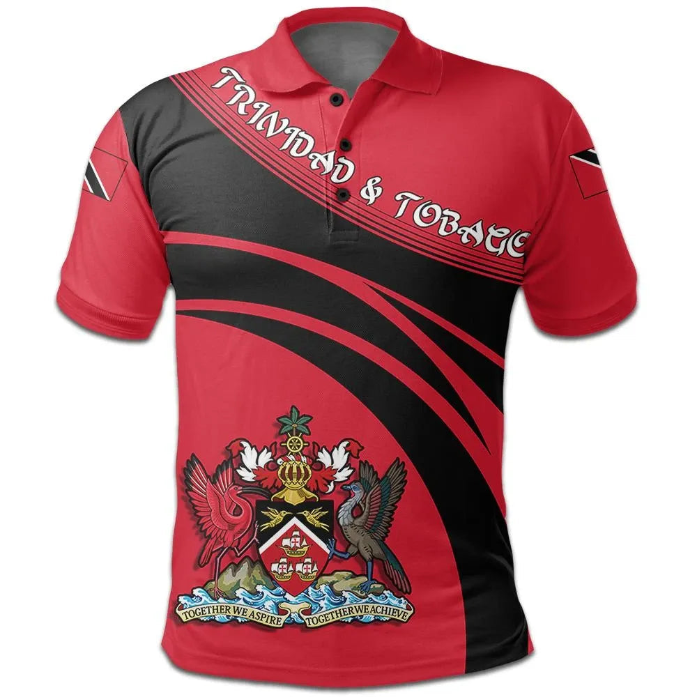 Trinidad and Tobago Polo Shirt Coat Of Arms Cricket Style