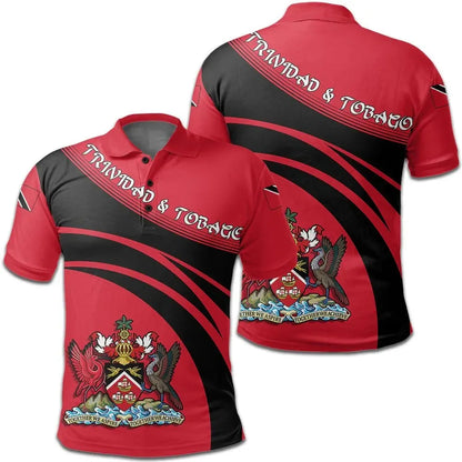 Trinidad and Tobago Polo Shirt Coat Of Arms Cricket Style