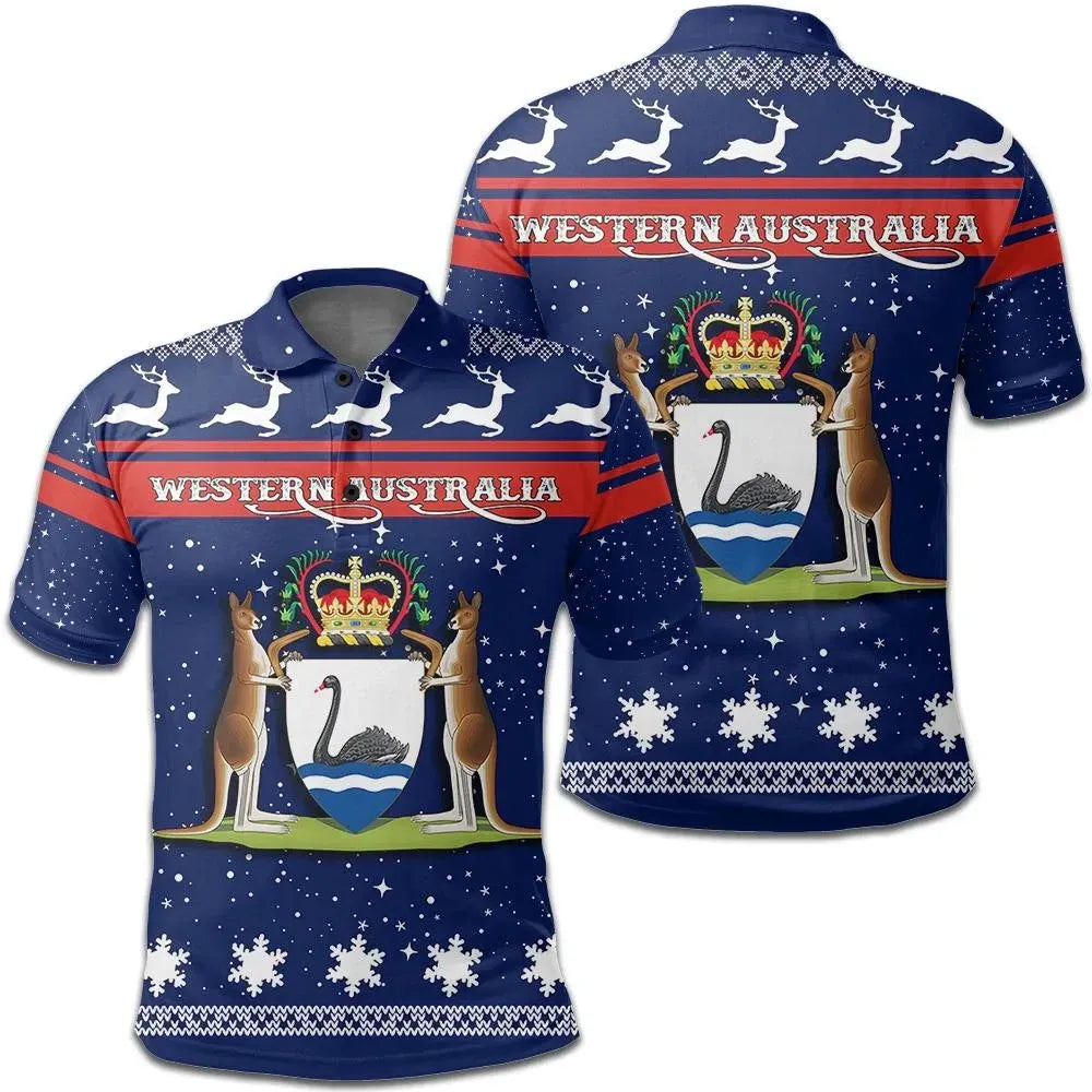 Christmas Western Australia Coat Of Arms Polo Shirt