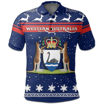 Christmas Western Australia Coat Of Arms Polo Shirt