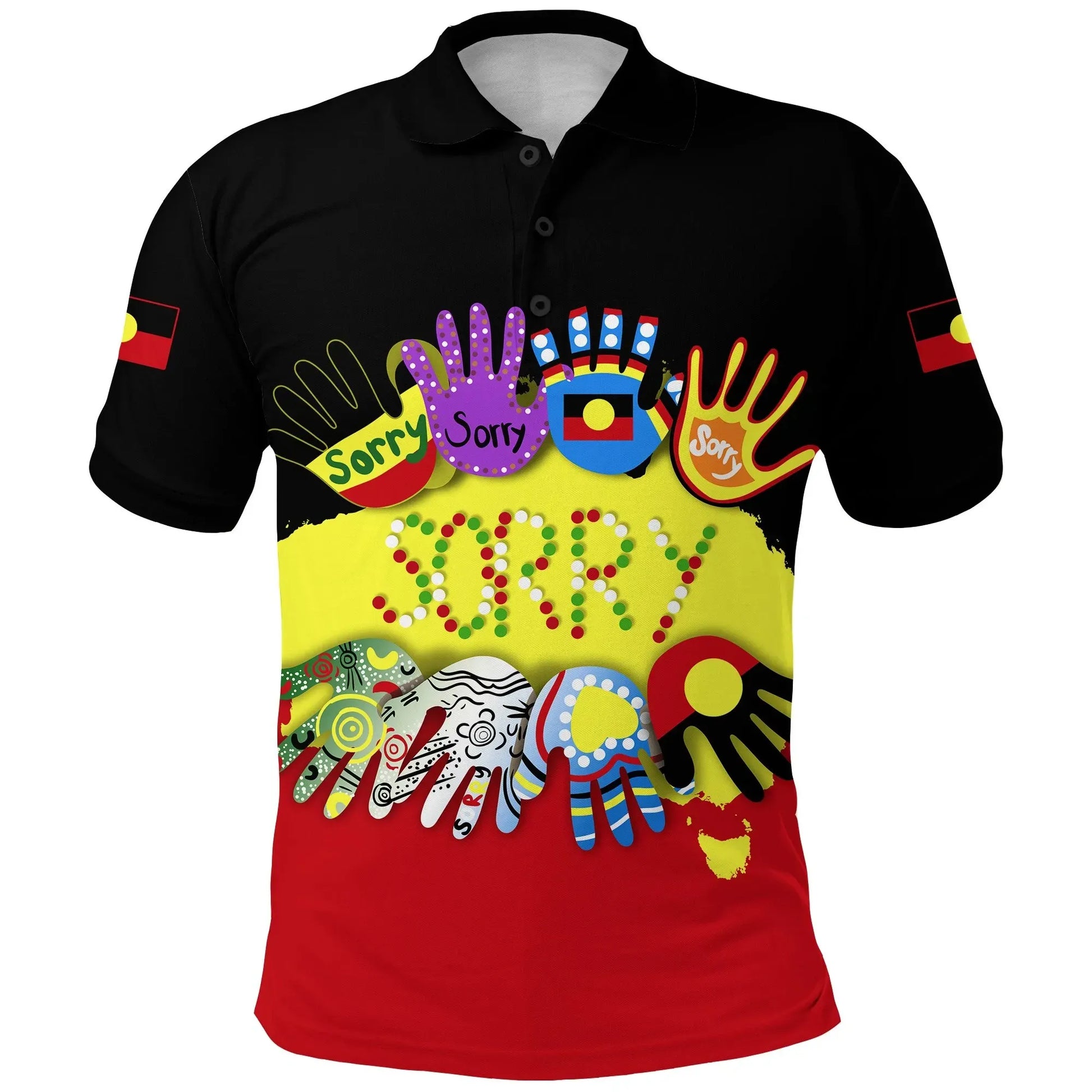 National Sorry Day Polo Shirt Version 01 Australian Aboriginal