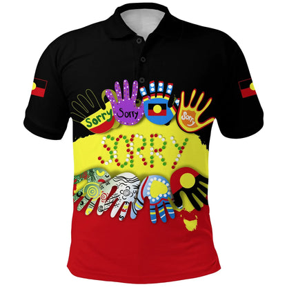National Sorry Day Polo Shirt Version 01 Australian Aboriginal