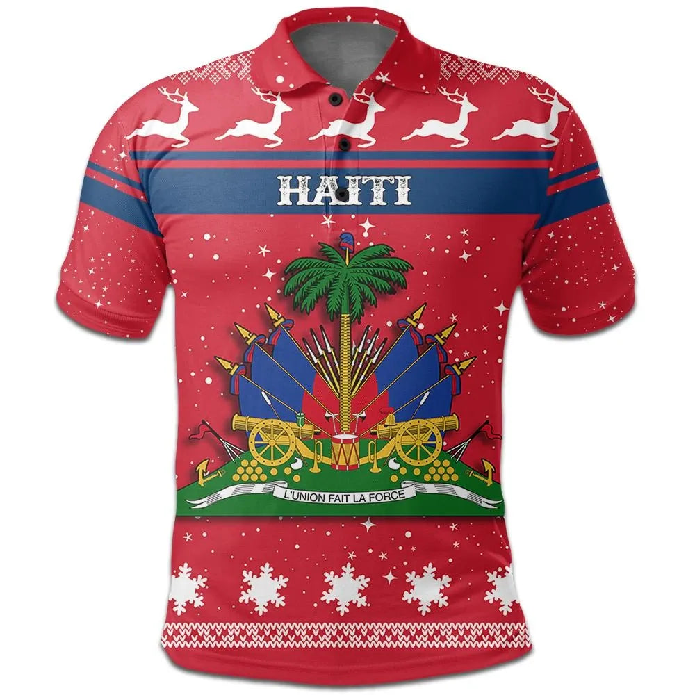 Christmas Haiti Coat Of Arms Polo Shirt